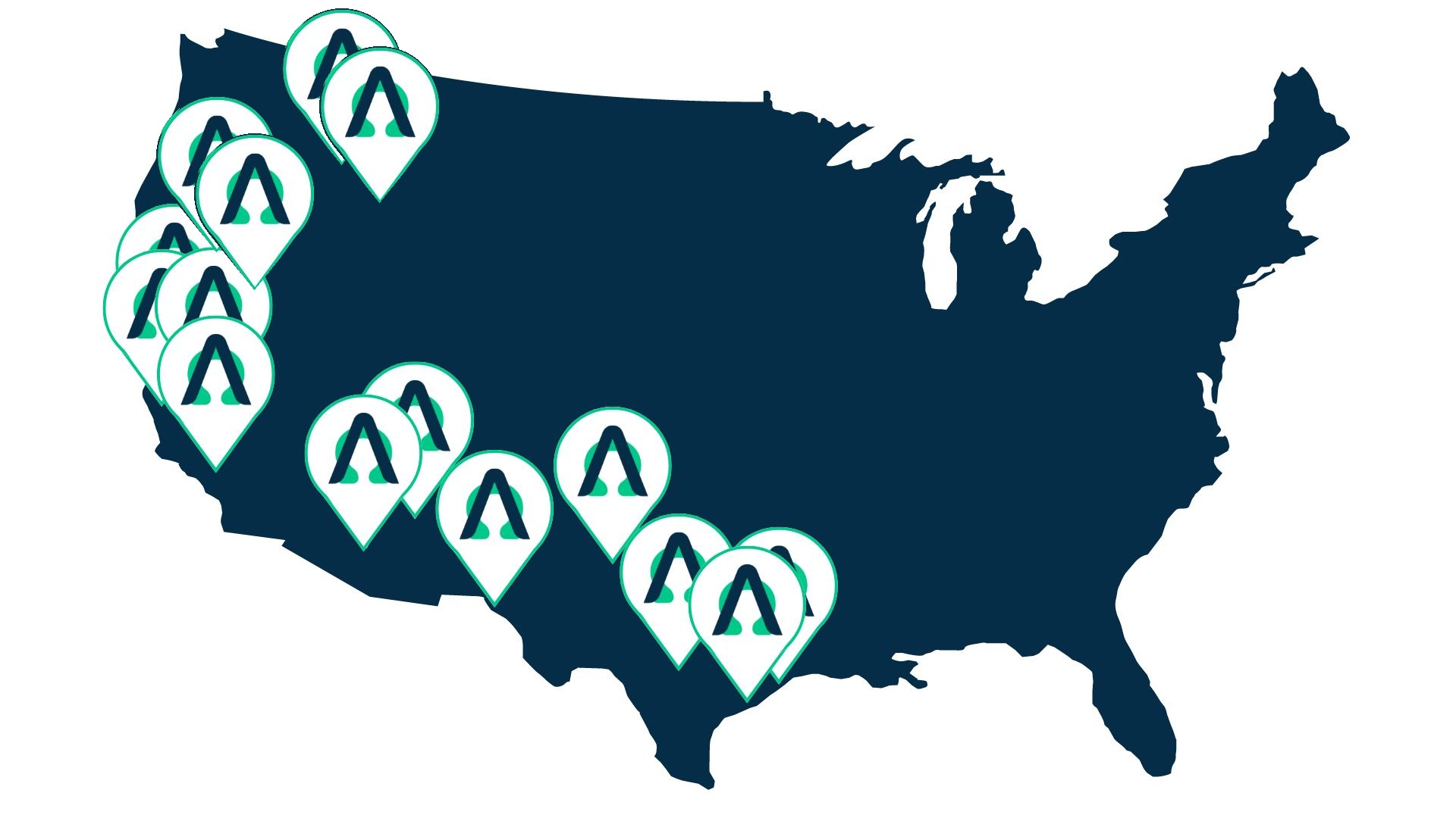 Map of Alpha Omega Power project locations